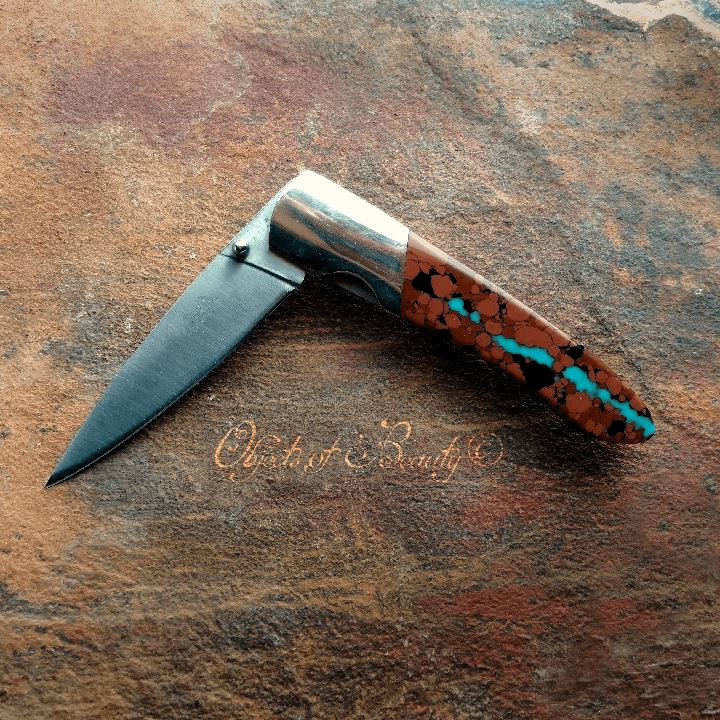 Reconstituted Stone Knife Scales - Turquoise (#10)