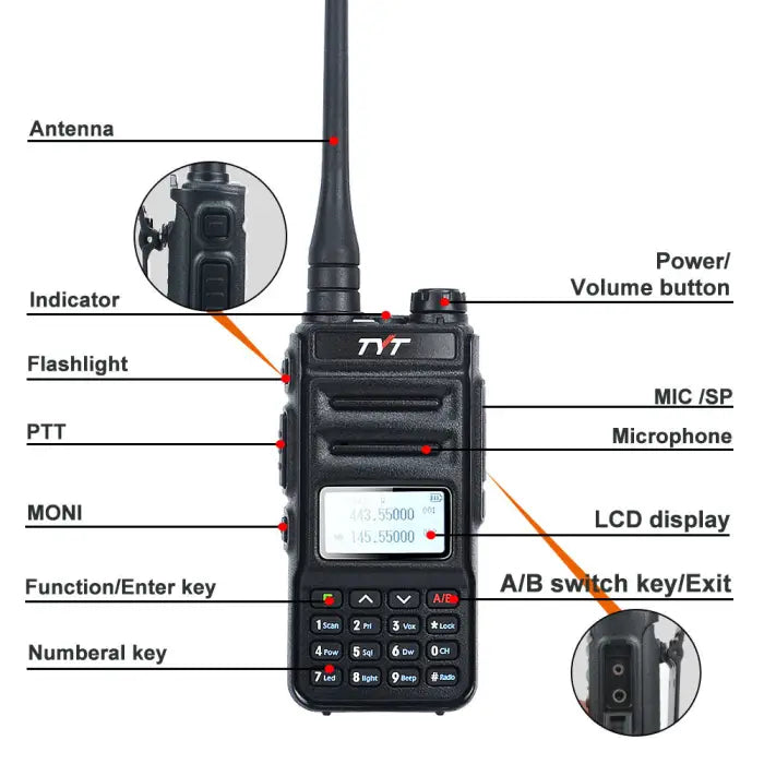 BFTECH UV-9R  Handheld Walkie Talkie 8W UHF VHF UV Dual Band IP67 Waterproof Two Way Radio - 5