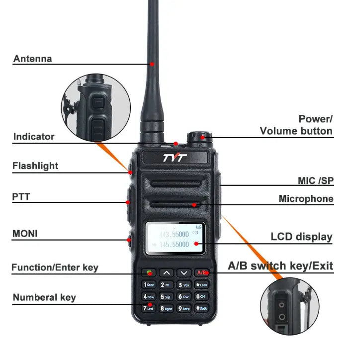 TYT TH-UV88 VHF 144-148 MHz UHF 420-450 MHz Dual Band Two Way Amateur Ham  Radio – Fleetwood Digital