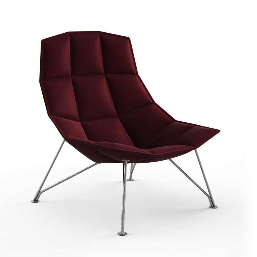 Jehs+Laub Lounge Chair - Wire Base Furniture badge Jehs + Laub Knoll Living Room Lounge Chairs Circa Bordeaux / One Size Circa Bordeaux