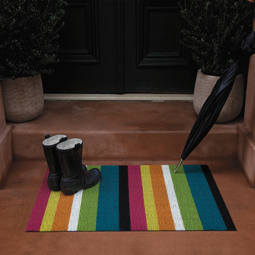 Bold Stripe Shag Indoor Outdoor Mat By Chilewich Lekker Home