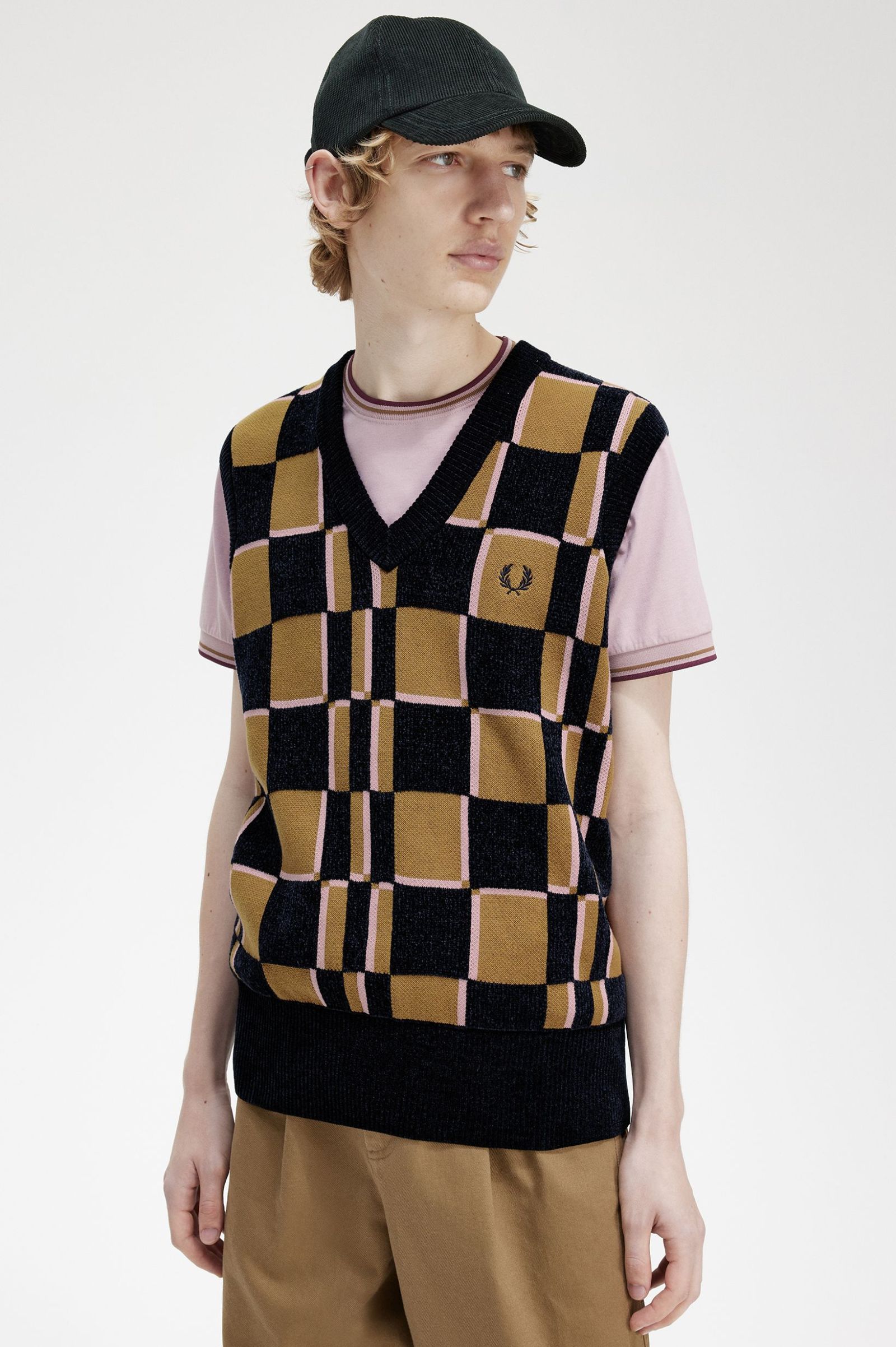 FRED PERRY GLITCH CHEQUERBOARD TANK – 707