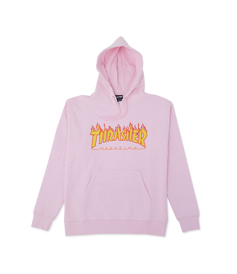 thrasher hoodie pink flame