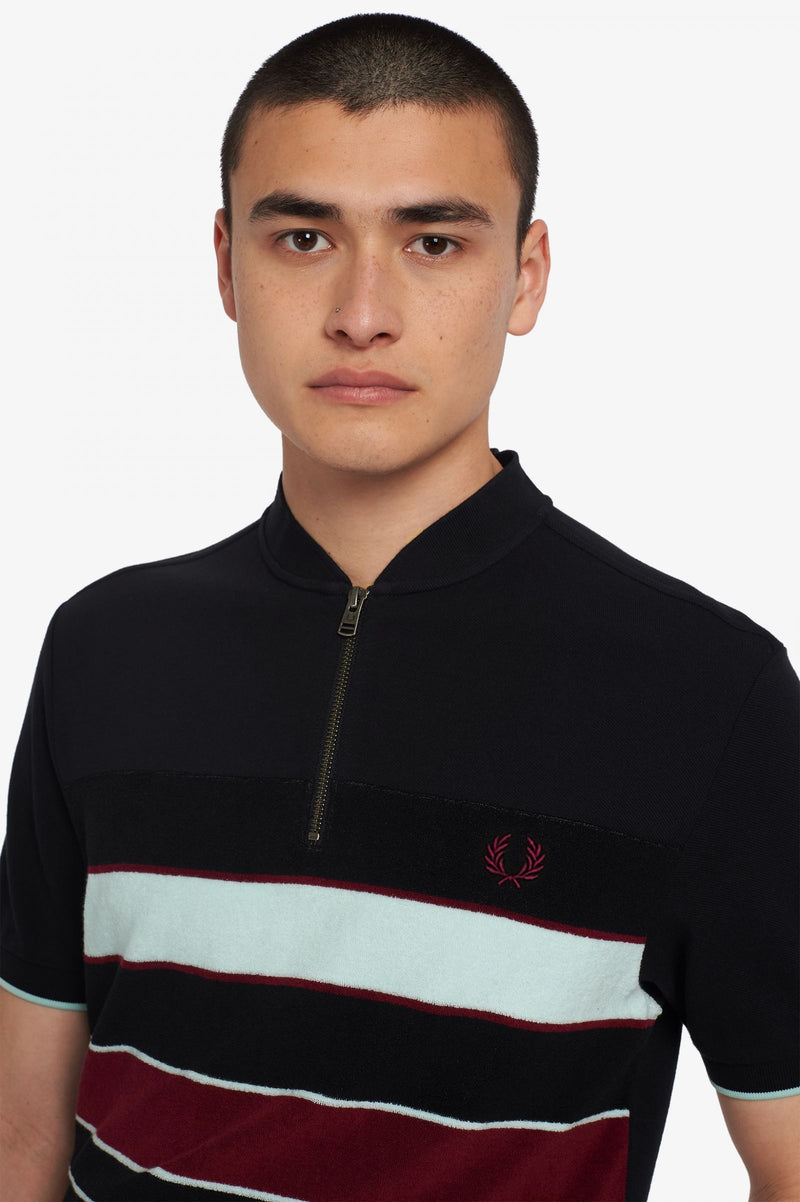 fred perry zip polo shirt