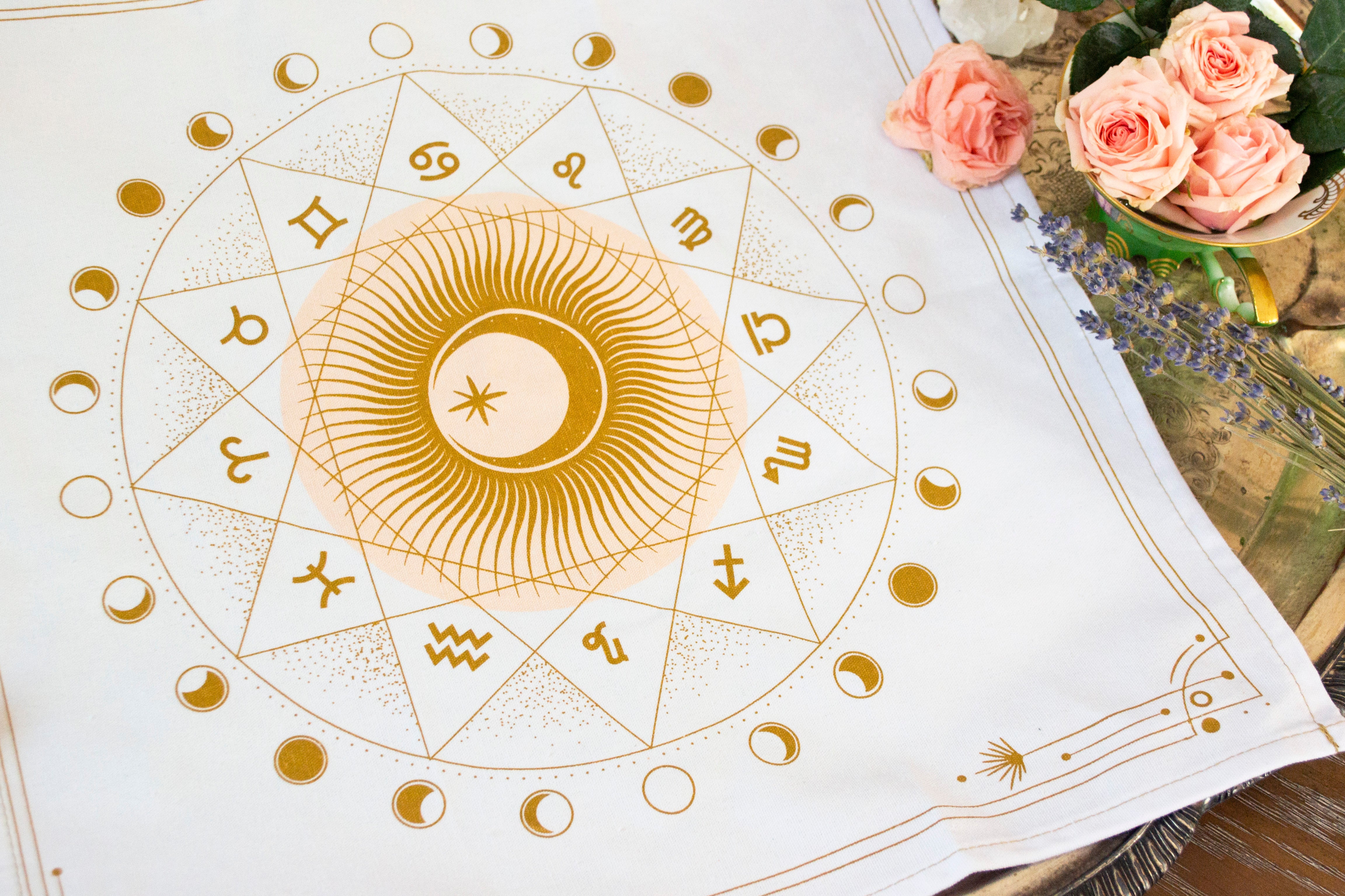 Zodiac & Moon Phase Altar Cloth - Tamed Wild product image