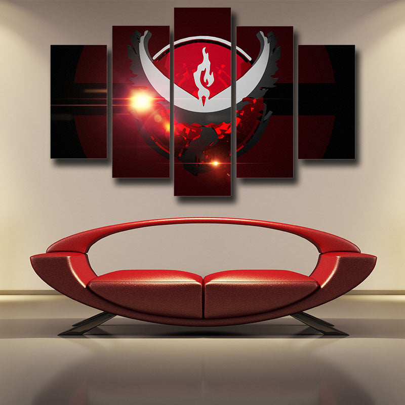 Pokemon Go Moltres Team Valor Logo 5pc Wall Art Decor Canvas Prints Justanimethings