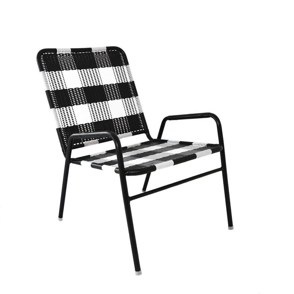 woven chair black white handwoven metal chair