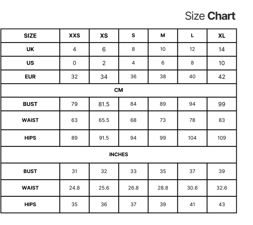 Size Chart – August Store Official