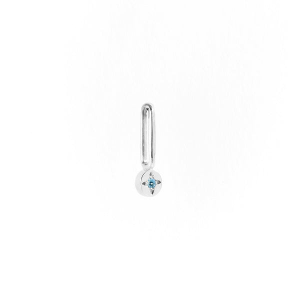 Aquamarine Dot Pendant Charm in Silver