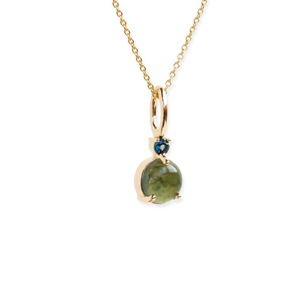 The Portal Pendant with Jade in Yellow Gold