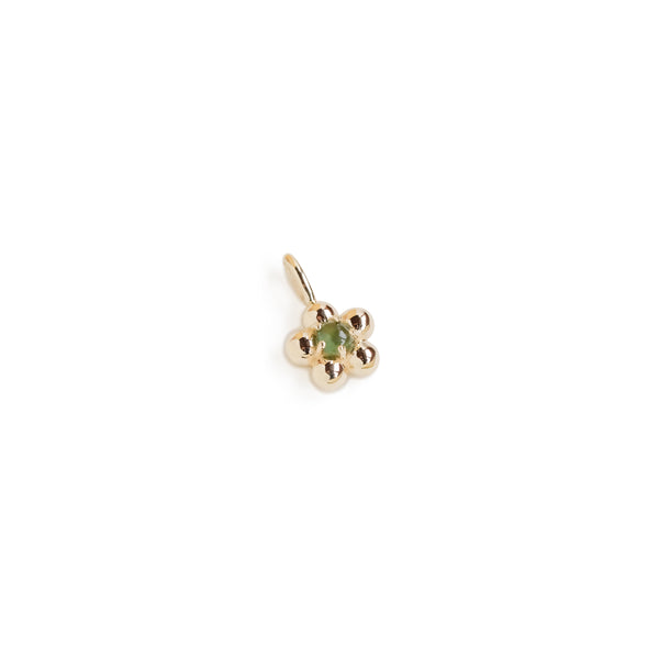 The Quinque Pendant Charm with Jade in Yellow Gold