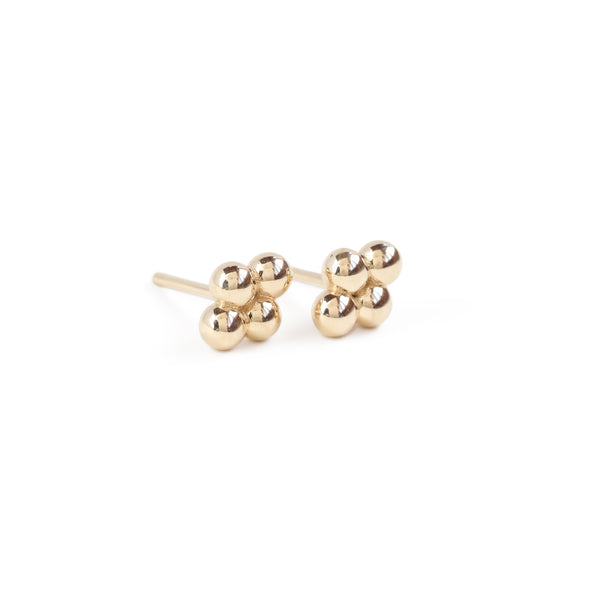 The Quattuor Stud Earrings in Yellow Gold