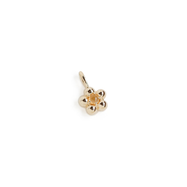 The Quinque Pendant Charm with Citrine in Yellow Gold