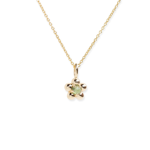 The Quinque Charm Pendant with Jade in Yellow Gold