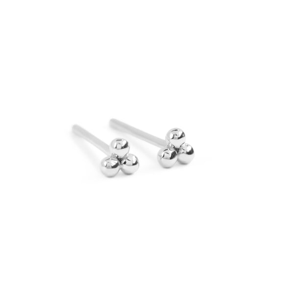 The Tres Stud Earrings in Silver