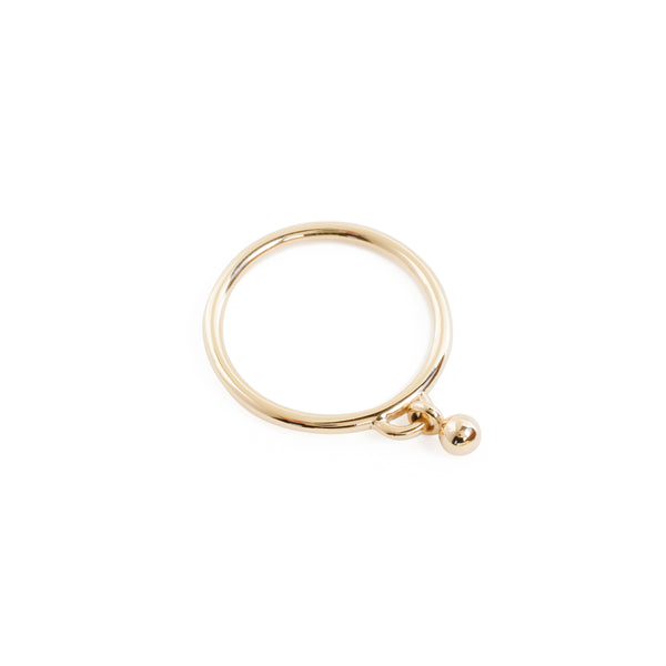 The Solo Charm Ring in Yellow Gold