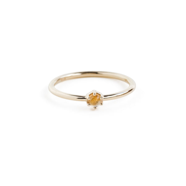 The Portal Ring with Citrine in Yellow Gold