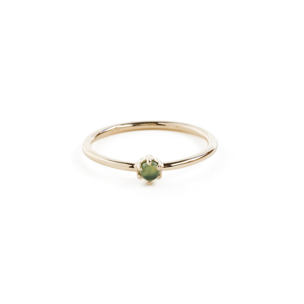 The Portal Ring with Jade in Yellow Gold