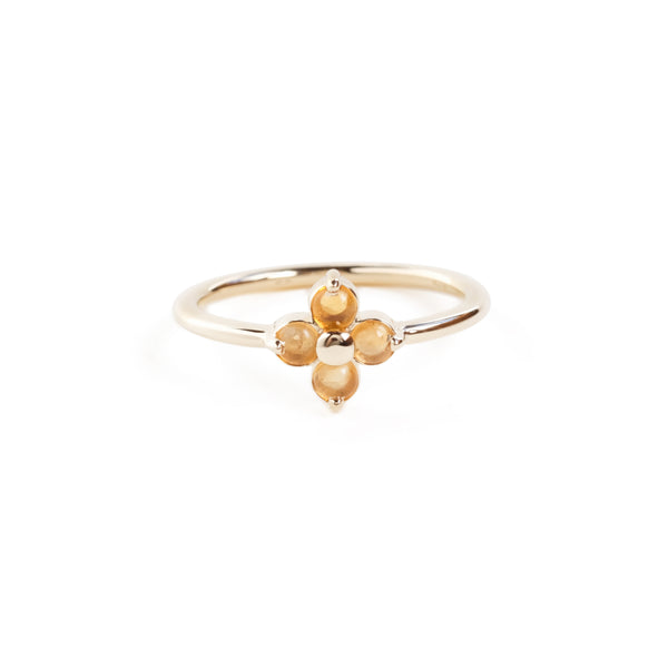 The Nexus Ring with Citrine in Yellow Gold