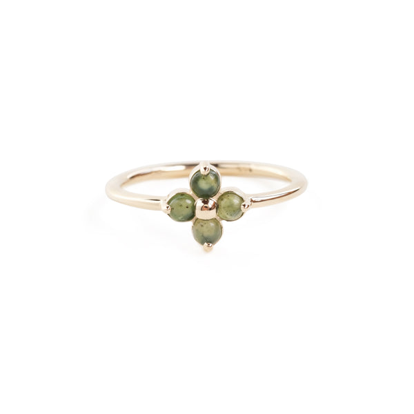 The Nexus Ring with Jade in Yellow Gold