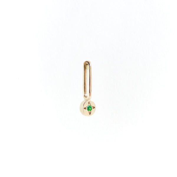 Emerald Dot Pendant Charm in Yellow Gold