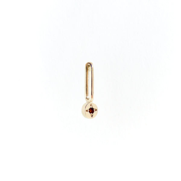 Garnet Dot Pendant Charm in Yellow Gold