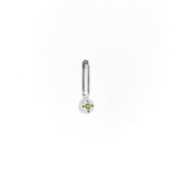 Peridot Dot Pendant Charm in Silver