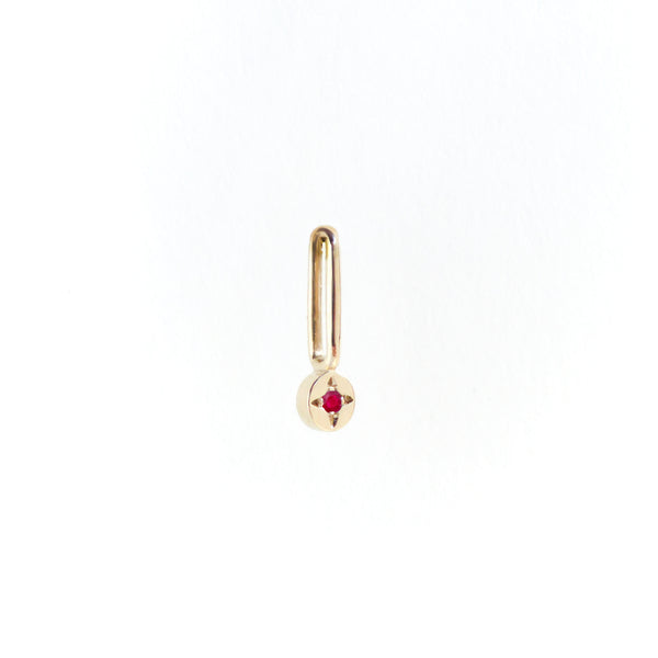 Ruby Dot Pendant Charm in Yellow Gold