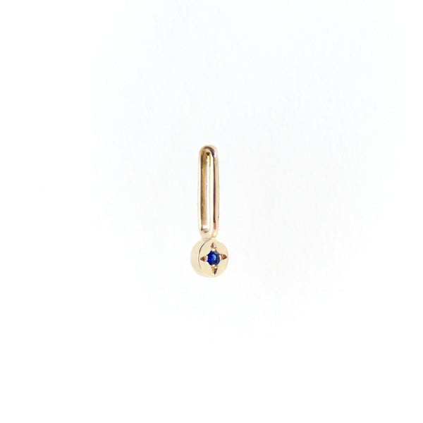 Sapphire Dot Pendant Charm in Yellow Gold