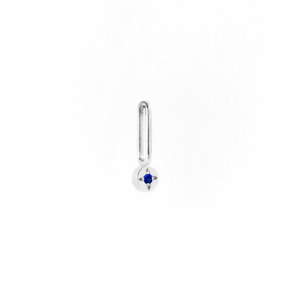 Sapphire Dot Pendant Charm in Silver