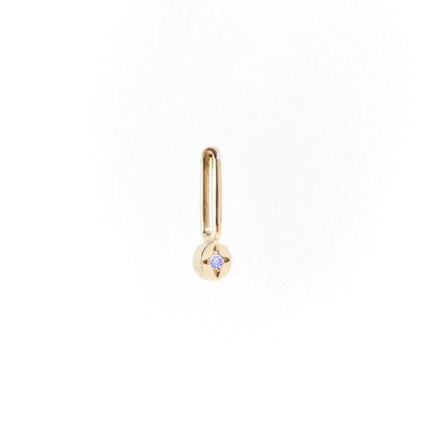 Tanzanite Dot Pendant Charm in Yellow Gold