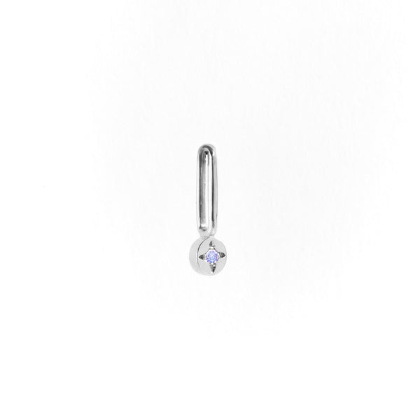 Tanzanite Dot Pendant Charm in Silver