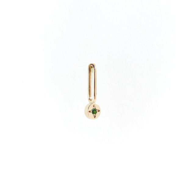 Tourmaline Dot Pendant Charm in Yellow Gold