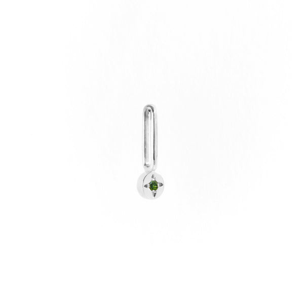 Tourmaline Dot Pendant Charm in Silver