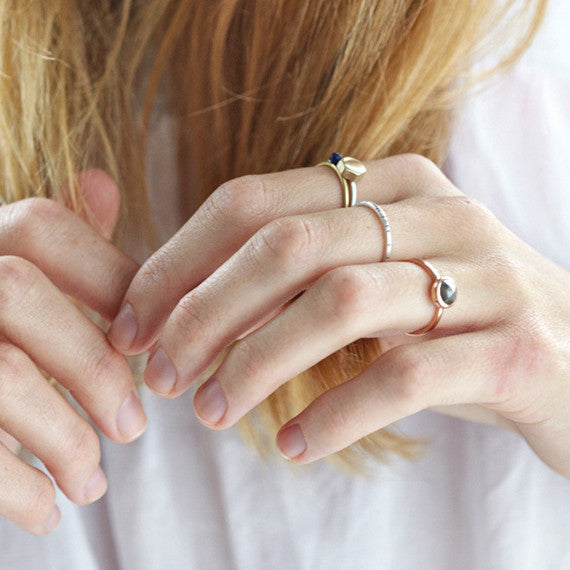 Striped Ring in Silver