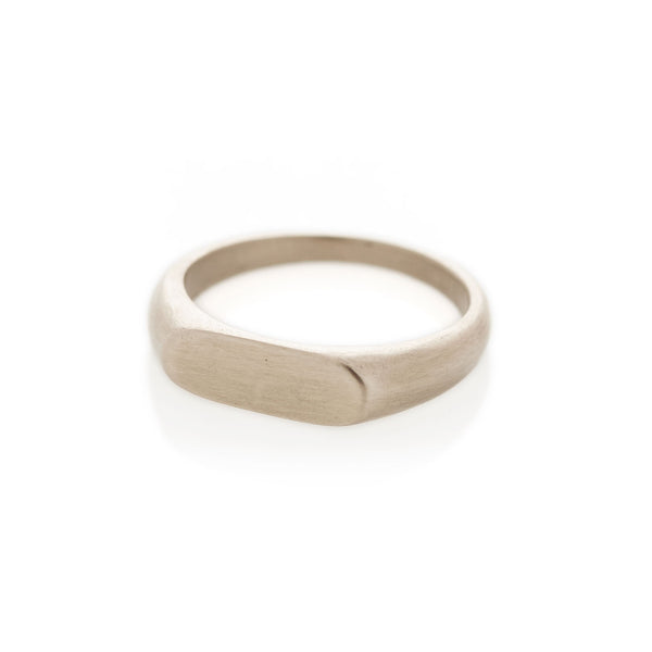 Vista Signet Ring in White Gold