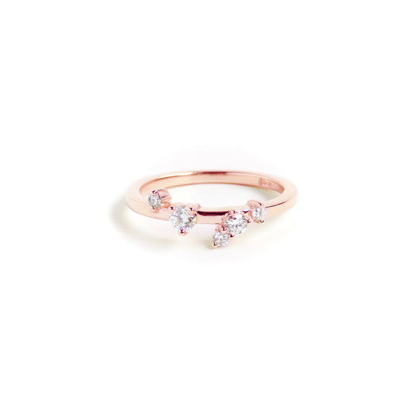 Scattered Diamond Band in Rose Gold