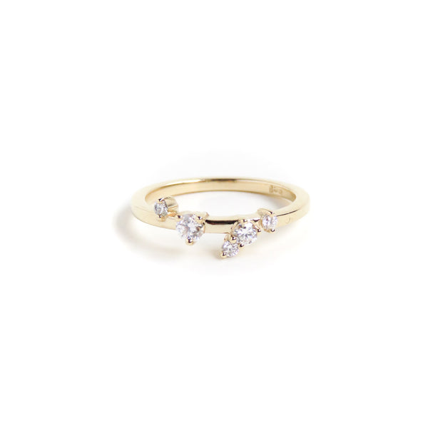 Scattered Diamond Band in Yellow Gold