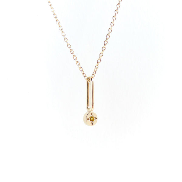 Citrine Dot Pendant in Yellow Gold