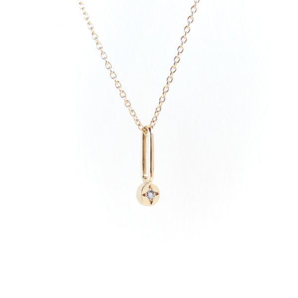 Moonstone Dot Pendant in Yellow Gold