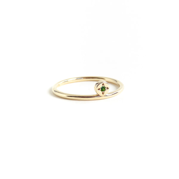 Tourmaline Dot Ring in Yellow Gold