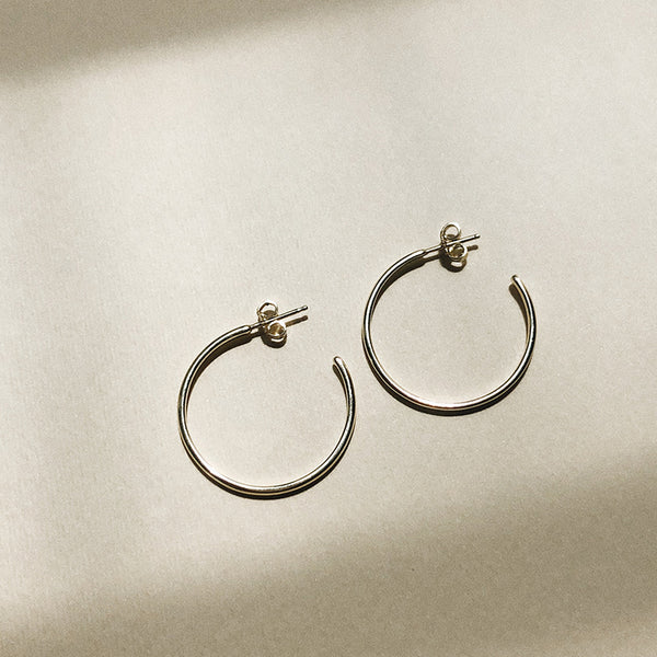 Large Hoop Earrings in Yellow Gold