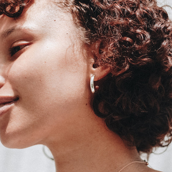 Medium Hoop Earrings in Silver