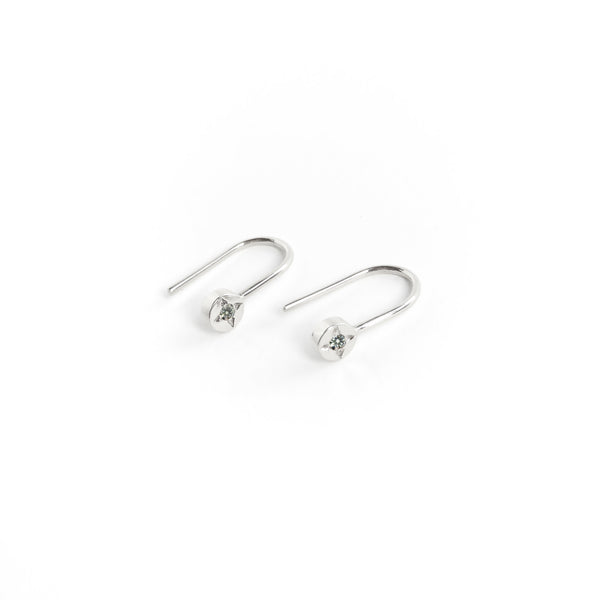Diamond Dot Earrings in Silver
