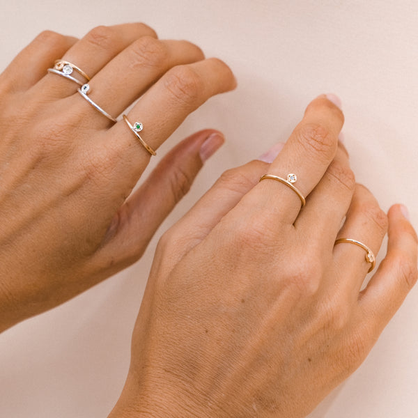 Sapphire Dot Ring in Silver