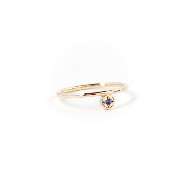 Sapphire Dot Ring in Yellow Gold
