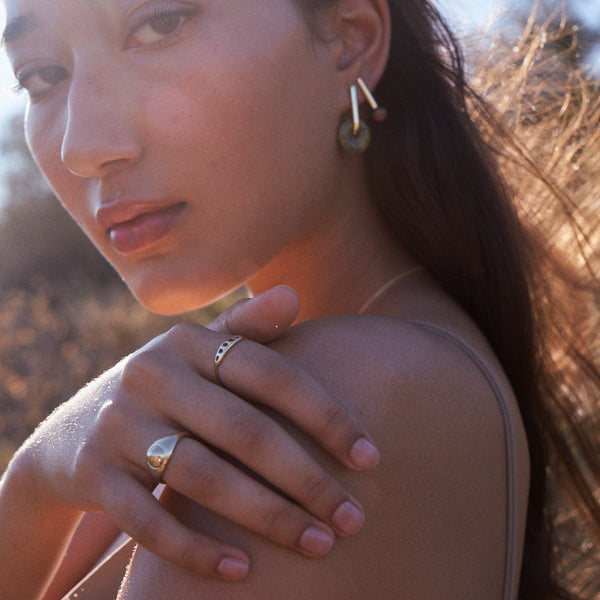 The Droplet Earrings in Silver with Jasper