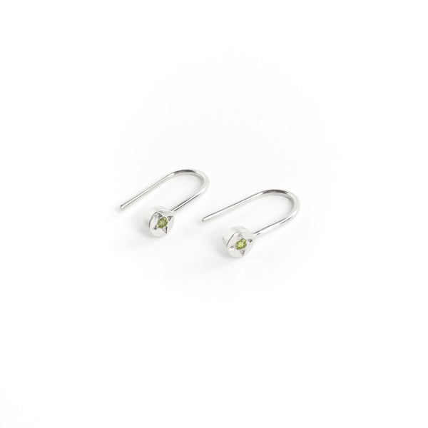 Peridot Dot Earrings in Silver