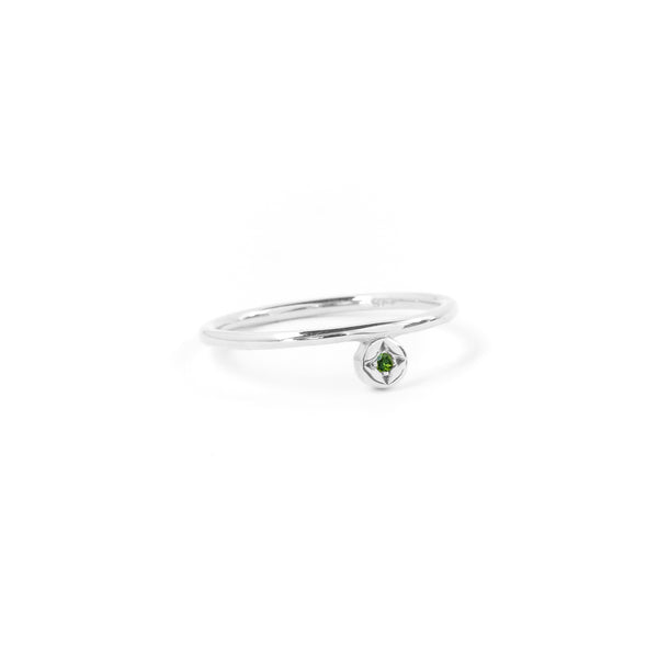 Tourmaline Dot Ring in Silver