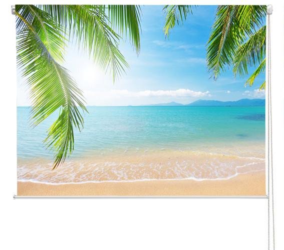 Tropical Palm Photo Roller Blinds | Beach Scene Picture Blinds | Art Fever